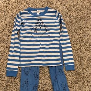 Hanna Anderson Disney Blue and White Striped Eeyore Kids Pajama Set